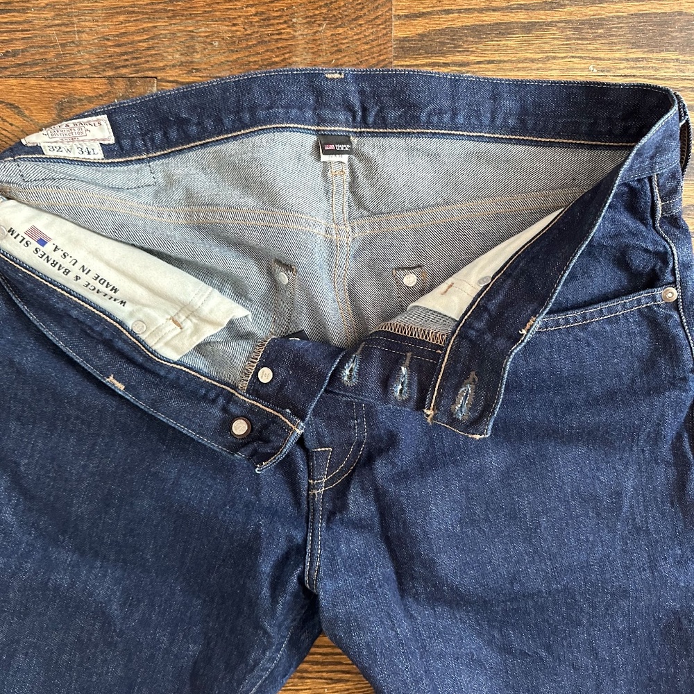 J. Crew Wallace & Barnes Slim Fit Indigo Denim Jean / Rinse Wash / 32x34 - Picture 10 of 16
